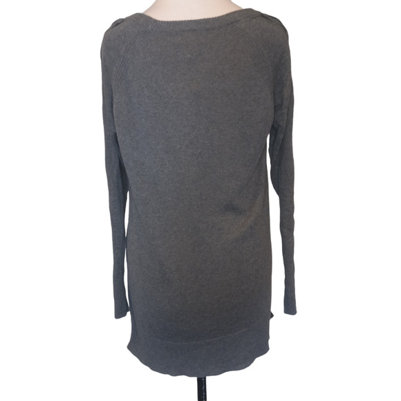 NWT Lauren Conrad Grey Sweater Crew Neck Long Sleeve Dress Tunic Medium - Picture 3 of 5